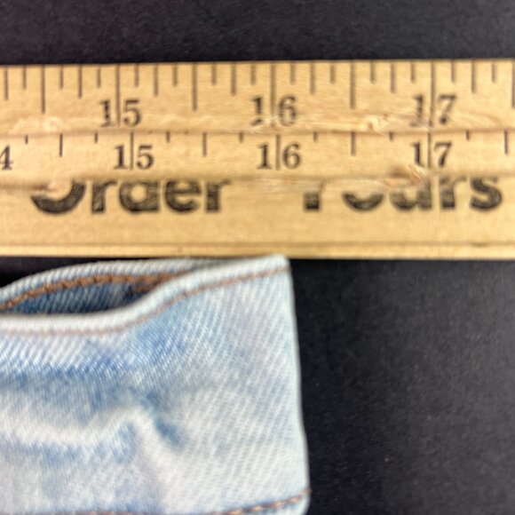 American Eagle Jean Women 32x31* Highest Rise Baggy Straight Blue Denim Tag 10 R - Picture 16 of 16